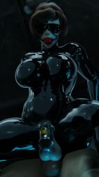 3d animated bdsm_gear big_iron_of_the_mojave blender bondage bondage caged_cock futanari futanari gag gagged highres large_breasts large_penis latex latex_gloves mei_(overwatch) overwatch precum snippy_69 sound tagme video