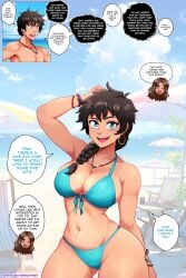 big_breasts bikini curvy genderswap_(mtf) greek_mythology mtf_transformation percy_jackson percy_jackson_and_the_olympians themightfenek