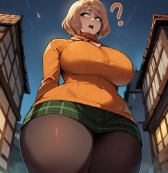 1girl 1girls 2024 2024s ? ai_generated ashley_graham ashley_graham_(resident_evil) big_breasts blonde blonde_female blonde_hair blonde_hair_female blue_sky bottomwear breasts capcom clothed clothing female female_focus female_only from_below green_eyes green_skirt hair hands_behind_back houses huge_breasts human human_female imminent_sex low-angle_view open_mouth orange_sweater pony_diffusion_(model) pony_diffusion_xl resident_evil resident_evil_4 resident_evil_4_remake short_hair skirt sky smogai solo solo_female solo_focus stable_diffusion standing sweater thick_thighs thighs topwear voluptuous voluptuous_female wide_hips