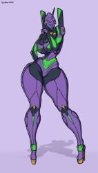 1girls big_ass big_thighs cleavage eva_01 female high_heels horn huge_breasts mecha mechanic mechanical medium_breasts milf neon_genesis_evangelion repost saidra solo solo_female tagme thick_thighs thighs wide_hips yellow_eyes