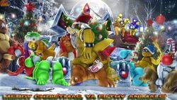 anal anal_sex anthro anus balls beard blue_yoshi boom_boom boom_boom_(mario) bow bowser brown_yoshi candy_cane christmas christmas_headwear christmas_tree cowgirl_position cum cum_in_ass cum_inside cyan_yoshi double_penetration erection feet gangbang gay gay_anal gay_sex genitals goomba green_yoshi grinding hammer_bro hammer_bros. holidays kamek koopa koopa_troopa leaking_cum male male/male male_focus mario_(series) moonwulf moonwulf_(character) multiple_boys nintendo oozing_cum orgasm orgy ornament penis protagonistsub_antagonistdom public_sex red_nose red_yoshi reverse_cowgirl_position santa_hat sex snow soles source_filmmaker_(artwork) testicles throne wand yellow_yoshi yoshi