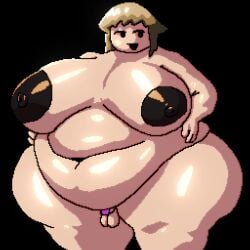 big_belly big_breasts big_nipples breasts chubby chubby_female fat futa_only futanari penis shiny_skin small_penis smile smirk urotsuki yume_2kki yume_nikki yume_nikki_fangame