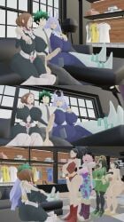 1boy 3d 3d_model 6girls ass big_ass big_breasts big_butt big_nipples big_penis breasts bubble_ass bubble_butt creati curvy_figure deku froppy group harem inko_midoriya izuku_midoriya male mina_ashido momo_yaoyorozu my_hero_academia nejire_hado ochako_uraraka penis pinky sitting stud tsuyu_asui uravity voluptuous