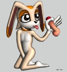 animated cream_the_rabbit cum female handjob male masturbation meow-meow penis sega sonic_(series) tongue