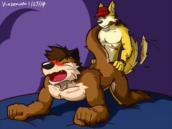 anthro c.j. canine furry male mammal mustelid otter penetration vent_kazemaru yaoi