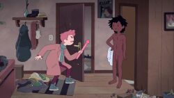 adventure_time adventure_time:_fionna_&_cake clothed_male_nude_male dark_skin dark_skinned_male dick dildo edit gary_prince male male_only marshall_lee nipples nude nude_male penis renajon screenshot_edit