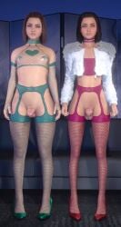 2026 2boys 2femboys 3d almostclean3dx brown_hair choker crossdressing cum cum_string erect_penis erection femboy femboy_only fishnet_armwear fishnet_legwear fishnet_stockings fishnet_topwear fishnets functionally_nude garter_belt garter_straps girly high_heels jacket looking_at_viewer male male_only medium_hair mostly_nude partially_clothed precum standing trap virt-a-mate virtamate
