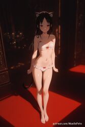 ai_generated anime beautiful beauty blush breasts cat_ears cat_tail catgirl cleavage cute eyes female flat_belly girl girly high_quality high_resolution highres human kaguya-sama_wa_kokurasetai_~tensai-tachi_no_renai_zunousen~ long_hair love maellepetite medium_breasts naked nsfw nude nude_female nudity oil oiled oiled_body oiled_skin petite petite_body petite_female pose shinomiya_kaguya shiny_skin skinny slim slim_waist small_breasts teenage_girl uncensored young