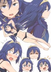 1girls black_underwear blue_eyes blue_hair crying expressions fire_emblem fire_emblem_awakening happy kuhuku006f86 looking_at_viewer lucina_(fire_emblem) nintendo shocked small_breasts tiara underwear underwear_only