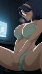 about_to_masturbate ai_generated breast_squeeze computer horny large_breasts lingerie lingeries_office sakurai_chisa