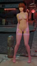 3d brown_hair city city_background dead_or_alive dustedfountain gloves high_heels hooker kasumi_(doa) pink_dress prostitute prostitute_clothes prostitution red_light_district sex_work sex_worker stockings stockings_thigh_highs street street_hooker streetwalker suburb thong