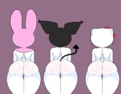 hello_kitty hello_kitty_(character) hello_kitty_(series) kuromi my_melody naked onegai_my_melody sanrio savagensfw white_body