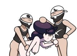 blowjob consenting_female gangbang team_skull_grunt vaginal_penetration wicke_(pokemon)