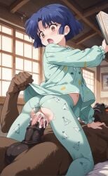 1girls ai_generated akane_tendo angry blue_hair blush brown_eyes clothing cute pijama ranma_1/2 rengoart sexy.ai sexy_pose uncensored uniform