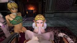 3boys 3d animated ass big_breasts blonde_hair blowjob bouncing_breasts breasts cum cum_in_mouth domination eye_contact female green_eyes jronin link link_(breath_of_the_wild) long_hair netorare nipples ntr orgasm pov sex sound tagme the_legend_of_zelda video zelda_(breath_of_the_wild)