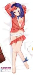 dakimakura dakimakura_(medium) evergreen_(artist) miside mita_(miside) pillow_grab sleeping sleepy_mita_(miside)