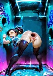 after_sex ai_assisted ai_generated akali anal anal_sex ass ass_focus fingering fingering_pussy gaping_anus k/da_akali k/da_all_out_series kda_akali large_gape league_of_legends open_eyes open_mouth orgasm pleasure_face stable_diffusion tail work_in_progress