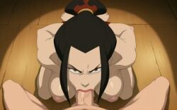 1boy ai_generated angry avatar_the_last_airbender azula big_breasts deepthroat disgusted female nipples rape tongue_out zozo_2626