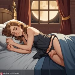 ai_generated boobly emma_watson futanari harry_potter hermione_granger lingerie sleeping