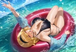 ai_generated beach big_breasts blonde_hair fate/apocrypha fate/grand_order fate_(series) jeanne_d'arc_(fate) mikayori