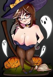 big_breasts curvy glasses huge_breasts lancer_hard lanserina large_breasts light-skinned_female light_skin witch