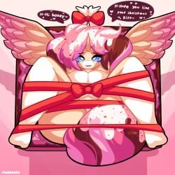 2d 2d_animation alicorn anthro anthro_only anthrofied big_ass big_breasts big_butt breast_squeeze breasts breasts_out christmas digital_drawing_(artwork) digital_media_(artwork) english english_text full_body furry furry_ass furry_breasts furry_ears furry_female furry_only furry_tail gift huge_ass huge_breasts huge_butt huge_thighs mookkzhy my_little_pony naked naked_female original original_character pony ribbon solo solo_anthro solo_female solo_focus text text_bubble thick thick_ass thick_thighs wide_hips wrapped