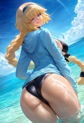 ai_generated beach big_breasts blonde_hair fate/apocrypha fate/grand_order fate_(series) jeanne_d'arc_(fate) mikayori