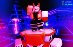 3d big_breasts breasts clothing cyber_neko_edj dj edj eyes female fox fox_ears fox_girl fox_tail ktiiejiju_(artist) pose roblox roblox_game robloxian tower_defense_x white_body