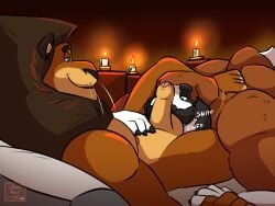 4:3 alakay_alex alex_(madagascar) anthro anthro_on_anthro arm_hair ball_sniffing balls barazoku bed body_hair candle canid canine canis daddy_buck danyredlion domestic_dog dreamworks duo english_text facial_hair feet felid foot_on_back forearm_hair forearms furniture genitals half-closed_eyes hand_holding hi_res jewelry lion madagascar_(series) male male/male mammal mane mature_male molosser mountain_dog moustache muscular muscular_anthro muscular_male mutton_chops narrowed_eyes necklace nipples pantherine pecs penis penis_sniffing romantic romantic_ambiance romantic_couple romantic_sex saint_bernard slightly_chubby slightly_chubby_anthro slightly_chubby_male smile sniffing tail text whiskers