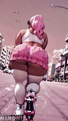 ai ai_art ai_assisted ai_generated animated animation ass ass_focus building buildings car crop_top curvaceous curvaceous_female curvaceous_figure curves curvy curvy_body curvy_female curvy_figure curvy_hips dark-skinned_female dark_skin flashing flashing_panties foreshortening from_behind from_below large_ass large_butt large_thighs momoint no_sex no_sound non-nude non_nude original original_art original_artwork original_character pink_hair pink_panties pink_skirt ponytail road roller_skates rollerskates rolling shorter_than_10_seconds skimpy skimpy_clothes skindentation skirt street tagme thick thick_ass thick_butt thick_hips thick_legs thick_thighs thighs topwear underwear video white_thigh_highs white_thighhighs white_top white_topwear wide_ass wide_hipped_female wide_hips wide_thighs