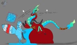 2026 absurd_res anthro artist_logo attribute_theft balls balls_expansion big_balls big_penis blue_body blue_cum blue_fur bodily_fluids claws colored_cum cum cum_exchange cum_from_penis cum_in_balls cum_in_penis cum_inside dialogue duo english_text expansion finger_claws fur future_pokemon generation_9_pokemon genital_expansion genital_fluids genitals genitals_shrinking glowing glowing_balls glowing_cum glowing_genitalia grey_background grey_body grey_fur hi_res holding_penis huge_balls huge_cock hyper hyper_balls hyper_genitalia hyper_penis impregnation leaking_cum legendary_pokemon leskarmory logo long_tail looking_at_another male male/male miraidon multicolored_tail nintendo open_mouth paradox_pokemon penetration penile penile_penetration penis penis_in_penis penis_shrinking pokemon pokemon_(species) pregnant pregnant_male purple_sclera red_body red_fur saggy_balls shadow simple_background size_theft spermicidal_takeover tail testicular_pregnancy text toe_claws tongue tongue_out unusual_bodily_fluids unusual_cum unusual_genital_fluids unusual_pregnancy urethral urethral_penetration