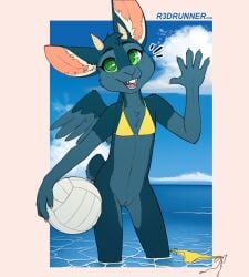 1girls 2025 2_horns accident accidental_exposure anthro anthro_female anthro_only anthro_solo ball bikini bikini_top_only blue_body blue_feathers blue_fur bottomless bottomless_female cub feathered_wings feathers female female_cub female_only freckles freckles_on_face fur furry furry_female furry_only green_eyes horn horns hybrid mammal r3drunner solo solo_anthro solo_female topwear topwear_only url volleyball volleyball_(ball) wings wolpertinger wolpertinger_girl young young_anthro young_female