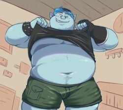 2020 barley_lightfoot chubby disney elf gay male male_only onward_(2020) paqaaqap pixar shirt_lift tagme