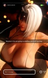 areolae cleavage dress final_fantasy final_fantasy_xiv garlean gpose(ffxiv) gpose_(ffxiv) huge_ass huge_breasts hyur kallitheshort midlander scar short_dress solaris_caelum tagme white_hair