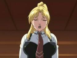 00s 1boy 1girls 2006 animated anime_screenshot ass bible_black bible_black_only black_thighhighs blonde_hair bouncing_breasts bow bowtie breasts classroom closed_eyes clothed_sex cowgirl_position female female_pubic_hair grabbing_own_breast groping moaning no_panties open_mouth out-of-frame_censoring penis ponytail pubic_hair pussy pussy_juice riding saeki_kaori school school_uniform sex shirt solo_focus sound straddling straight tagme thighhighs uncensored vaginal_penetration video white_shirt