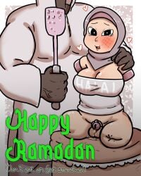 amputee celebration chastity_belt chastity_cage dark-skinned_male feminization hijab male quadruple_amputee sammylewdfrog sissification sissy spank_marks spanking