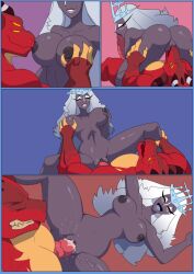 angel angel_girl big_breasts big_penis blowjob comic comic_strip cumming cumming_together cunnilingus demon demon_boy dragon dragon_humanoid hardcore hazbin_hotel helluva_boss kato777 lizardman orgasm satan_(helluva_boss) sera_(hazbin_hotel) straight straight_sex