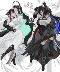 aradia_ravencroft artist_request female girls_only hololive incest malpha_ravencroft mamarissa milf mother nerissa_ravencroft sister sisters virtual_youtuber vtuber vtuber_mother yuri
