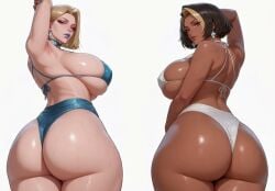 2girls ai_generated alternate_version_at_source animated ass_shake big_ass big_butt black_hair blonde_hair breasts crossover dark-skinned_female domina emma_frost emma_frost_(marvel_rivals) huge_breasts hypet indian_female lipstick marvel_rivals mature_female no_sound overwatch shiny shiny_skin short_hair tagme thick thick_ass thick_hips thick_legs thick_thighs thighs video video_game_character white-skinned_female white_background wide_hips