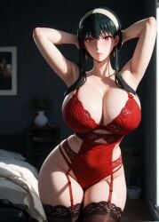 1girls 2d ai_generated athletic athletic_female bare_shoulders belly big_breasts black_hair blush bra breasts_bigger_than_head chest curvy curvy_figure cute cute_face dark_hair detailed eyelashes eyeshadow female female_focus fit fit_female focus hairband hands_behind_head hands_up high_quality huge_breasts image large_breasts legs light-skinned_female light_skin lingerie lips lipstick long_hair looking_at_viewer makeup mascara mature milf-master pale-skinned_female pale_skin panties red_eyes seductive seductive_look sexy_pose shiny_skin shy spy_x_family stable_diffusion tagme tall tall_female thighs uncensored underwear yor_briar yor_forger