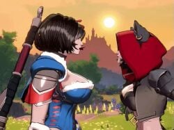 2girls 3d animated big_ass big_breasts big_thighs black_hair breasts bust busty chest curvaceous curvy curvy_figure fairy_tales female folklore gif hips hourglass_figure huge_ass huge_breasts huge_thighs humanoid large_ass large_breasts large_thighs light-skinned_female light_skin little_red_riding_hood little_red_riding_hood_(copyright) mass_creation mature mature_female red_hood_(swords_and_slippers) red_riding_hood slim_waist snow_white_(grimm) snow_white_(swords_and_slippers) swords_and_slippers thick thick_hips thick_legs thick_thighs thighs video_games voluptuous waist wide_hips wide_thighs wolf wolf_ears wolf_girl wolf_tail