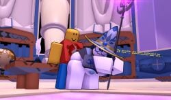 1boy 1girls 3d areolae ass azuri_(block_tales) bent_over block_tales breasts dialogue english_text from_behind hexworks nipples player_(block_tales) roblox roblox_game robloxian standing standing_sex tagme text thighs