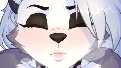 anthro canid canine canis dates_with_loona embarrassed female furmirui furry hellaverse helluva_boss hi_res invalid_tag kissing lips loona_(helluva_boss) love mammal no_humans pinup pose shy solo wolf