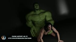 3d anal animated anonrender crossover dc dc_comics diana_prince female hulk hulk_(series) marvel marvel_comics nipples wonder_woman wonder_woman_(series)