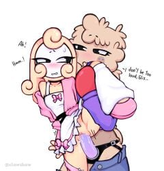 2girls 2women arms_tied behind clawsbow clitoris couple couple_(romantic) couple_love couple_sex dandy's_world dandys_world date dildo dominant_female dress dress_lift dressed female/female female_penetrated female_penetrating_female femdom femsub fluff fluffy genderswap_(mtf) girl_on_girl glisten_(dandy's_world) glitterhugs_(dandy's_world) goob_(dandy's_world) grabbing holding holding_leg leg_up looking_at_another looking_at_each_other looking_at_partner mirrorhugs_(dandy's_world) panties panties_around_leg panties_around_one_leg pants_down pussy pussy_juice rule63 rule_63 sex shaking size_difference slight_size_difference strap_on strapon submissive_female sweat tied vagina vaginal_penetration vaginal_sex wet wet_pussy yuri