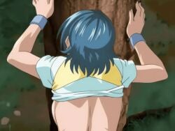 00s 1boy 1girls 2006 animated anime_screenshot ass backboob bench bent_over bible_black bible_black_only blue_hair bouncing_ass breasts clothed_sex doggy_style female from_behind hands_on_another's_waist huge_ass kurimoto_maki penis pov sex sex_from_behind sportswear straight sweatband tagme tennis_dress tennis_uniform tree tree_holder_(afraid_it_might_fall_on_them) underwear vaginal_penetration