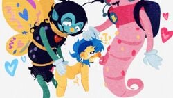 animal_genitalia big_dom_small_sub blue_hair blush cum cum_in_pussy doggy_style don't_hug_me_i'm_scared drooling forced forced_oral freckles gay half-closed_eyes insects interspecies looking_at_another male_only mohawk naked older_penetrating_younger plushie puppet short_male shrignold_(dhmis) simple_shading size_difference smaller_male stomach_bulge tears threesome ugly_bastard warren_the_eagle_(dhmis) yellow_body yellow_guy_(dhmis) younger_male