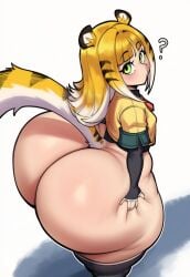 1girls 2d ? ai_generated animal_ears ass ass_focus ass_grab big_ass big_butt big_thighs blonde_hair bottomless breasts bubble_butt female female_only flat_chest flat_chested from_behind gigigens gloves green_eyes huge_ass huge_butt huge_thighs ju_fufu large_ass large_butt large_thighs long_hair looking_at_viewer looking_back massive_ass massive_butt multicolored_hair simple_background solo solo_female standing tail thick_ass thick_butt thick_thighs thighhighs thighs tiger_ears tiger_girl tiger_tail white_background white_hair wide_hips zenless_zone_zero