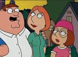 ai_generated animated family_guy flashing_breasts gif lois_griffin meg_griffin peter_griffin
