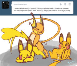 blush cum cum_in_pussy cum_inside female lying male mammal mouse nintendo penetration pikachu plain_background pokemon pokemon_(species) pussy raichu rodent sex straight tumblr video_games whimsydreams